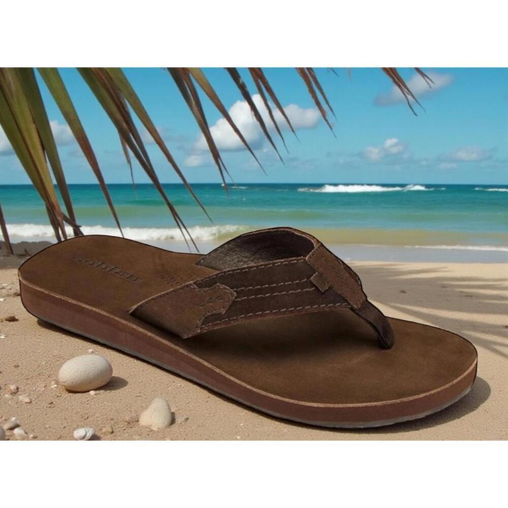 COBIAN Men's Lazo Brown Flip Flop Sandals LZO24-200 Size 8